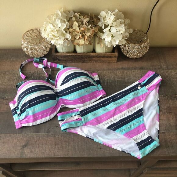 Lascana Classic Striped Bikini NWOT - Picture 3 of 6